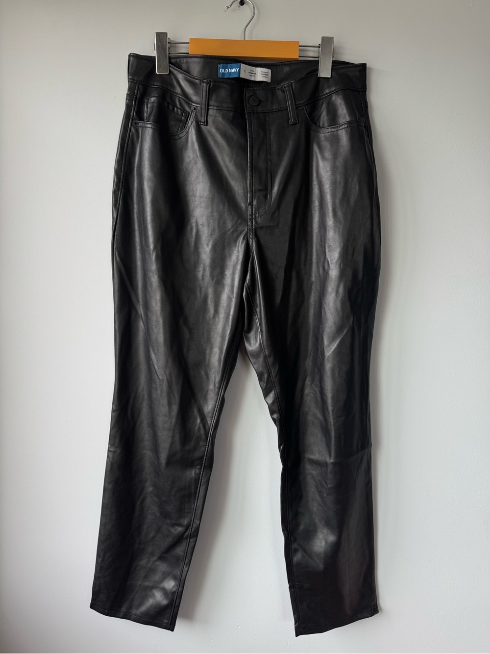 (12) Old Navy Black Faux Leather Jeans